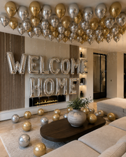 Welcome Home Balloon Package | Silver & Gold