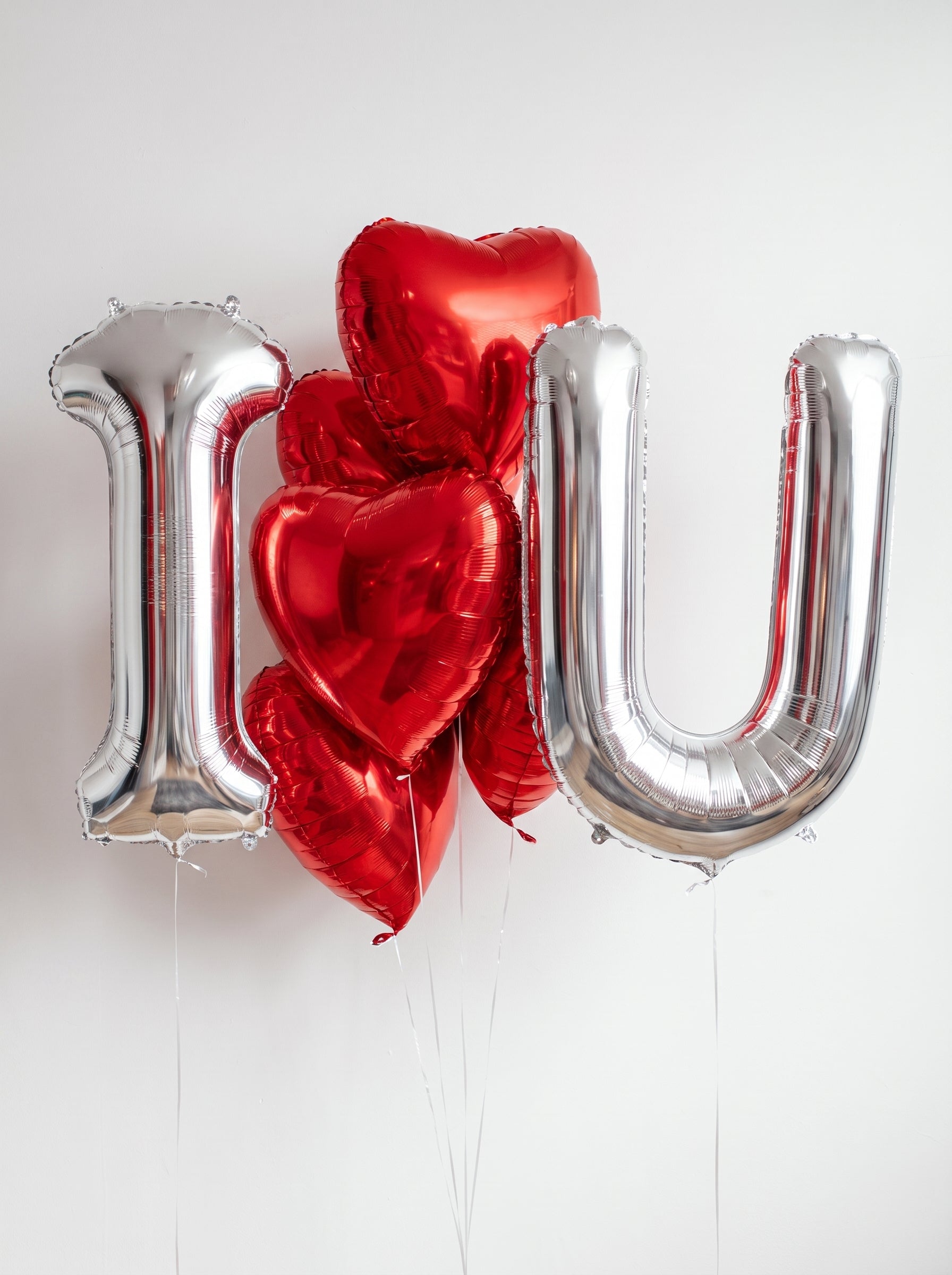 I Love You Balloon Package | Red & Silver