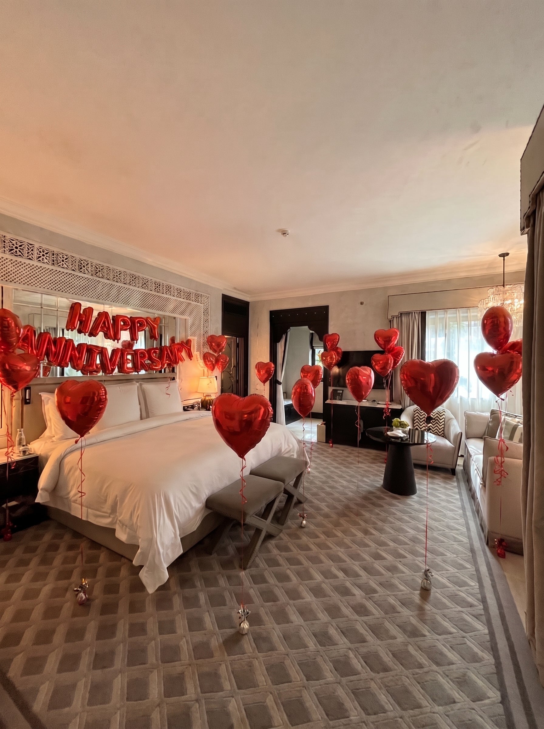 Romantic Anniversary Room Setup | Red