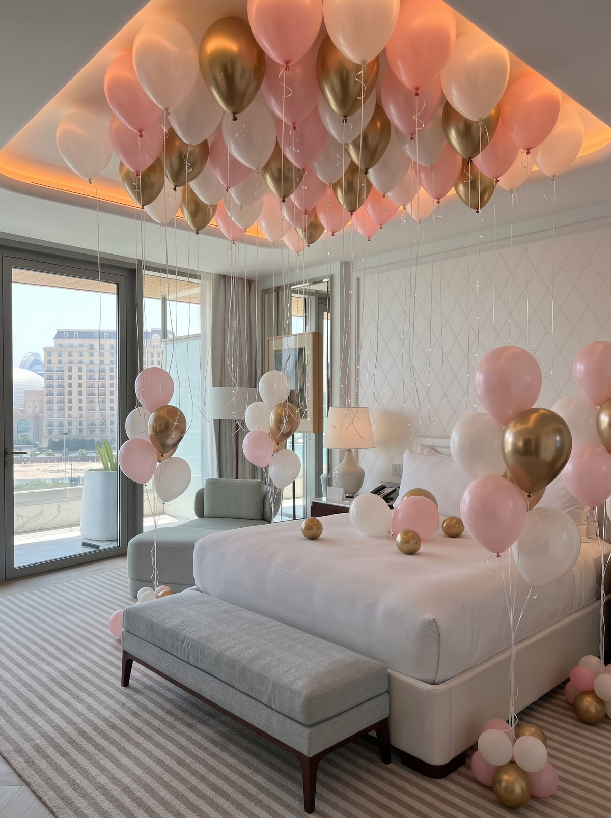 Blush Birthday Balloon Setup