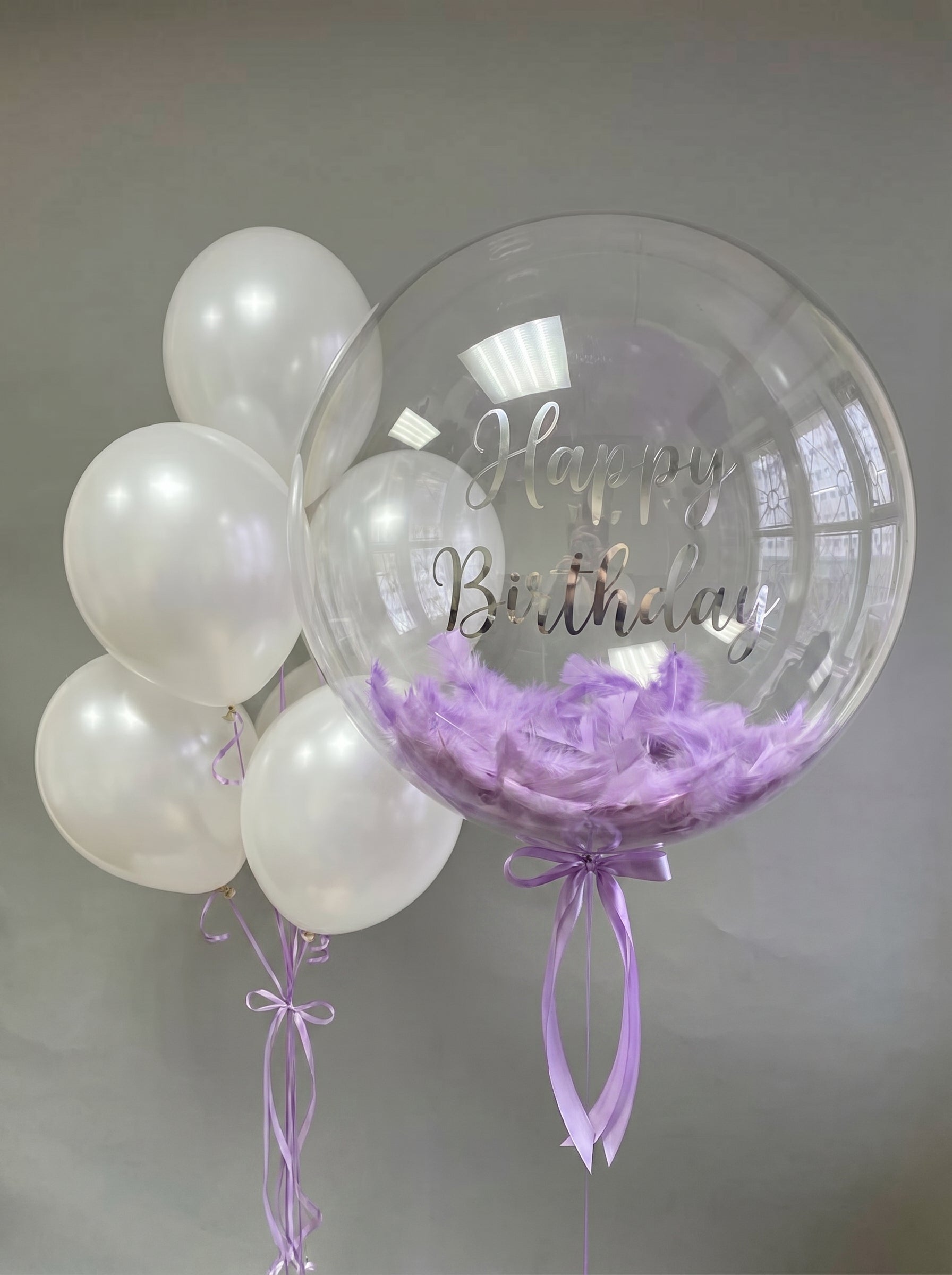 Feather Bubble Balloon Bouquet